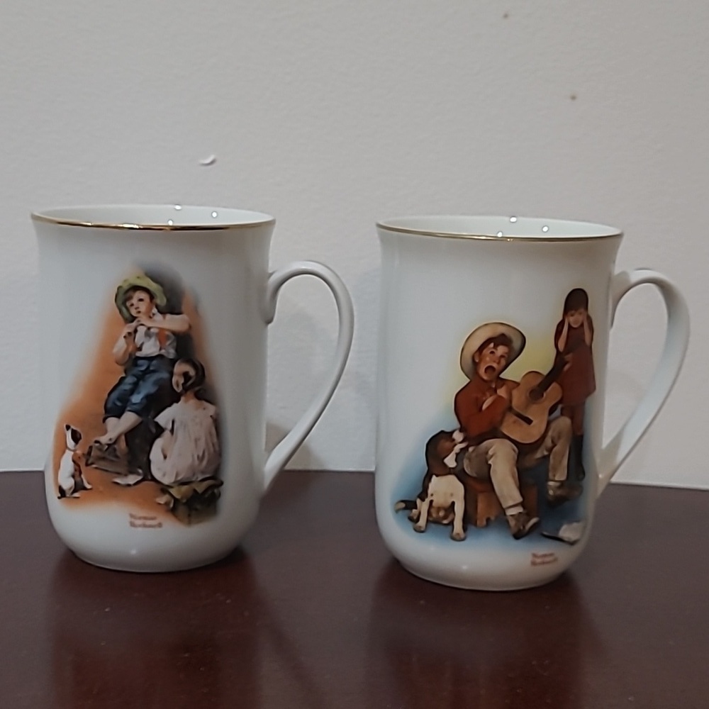 2 Norman Rockwell 1981 mugs for $20